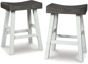 Signature Design by Ashley Glosco Casual 25" Counter Height Barstool, Antique White & Light Brown