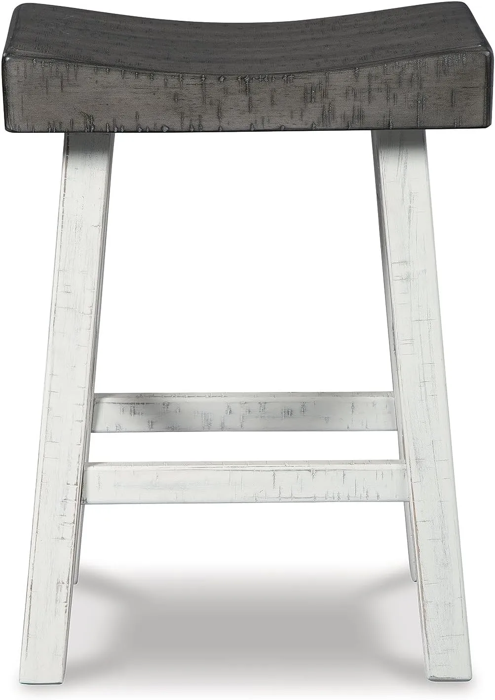 Signature Design by Ashley Glosco Casual 25" Counter Height Barstool, Antique White & Light Brown