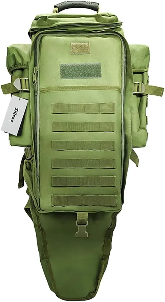 Silfrae Tactical Rifle Backpack Long Rifle Bag Molle Military Backpack for Trekking Hunting Camping