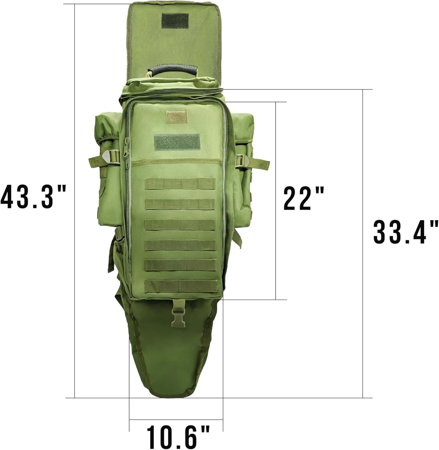 Silfrae Tactical Rifle Backpack Long Rifle Bag Molle Military Backpack for Trekking Hunting Camping