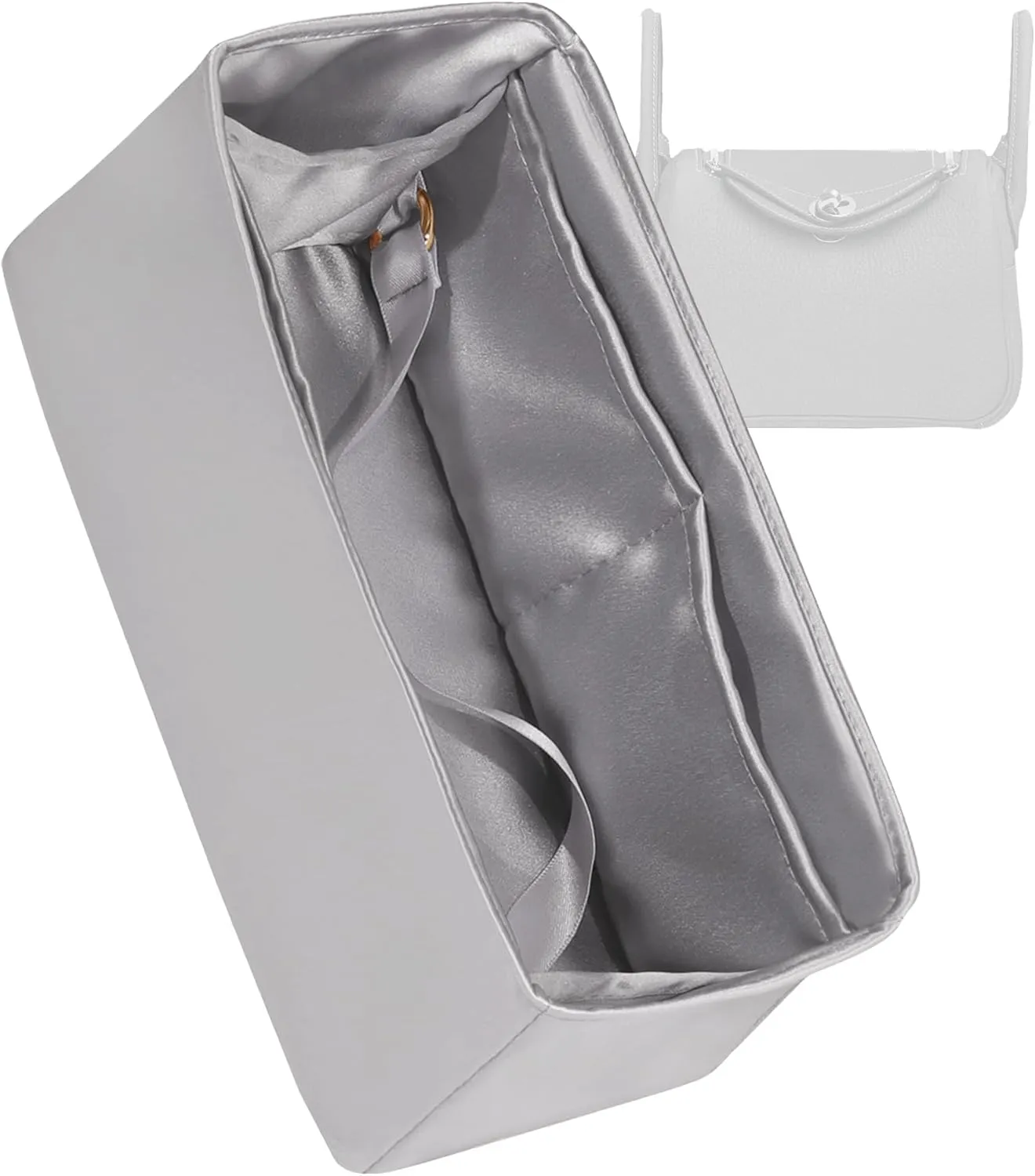 Silk Organizer for Lindy Mini/26/30/34,Soft and Gentle Touch Insert,Maintain Bag Natural Shape,Lightweight Inner Bag（Gris Meyer,Lindy 26）