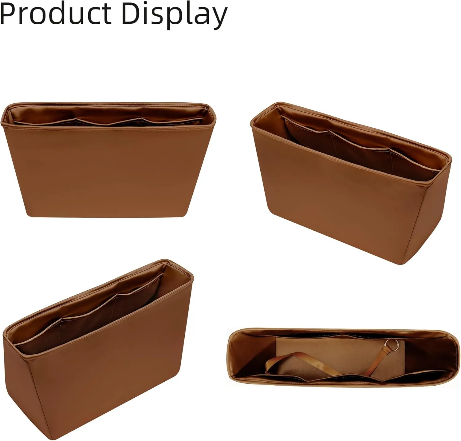 Silk Purse Organizer for Anjou Mini/PM/GM,Insert Bag in Bag,Luxury Handbag Tote Lining Bag Shapers(PM,Gold)