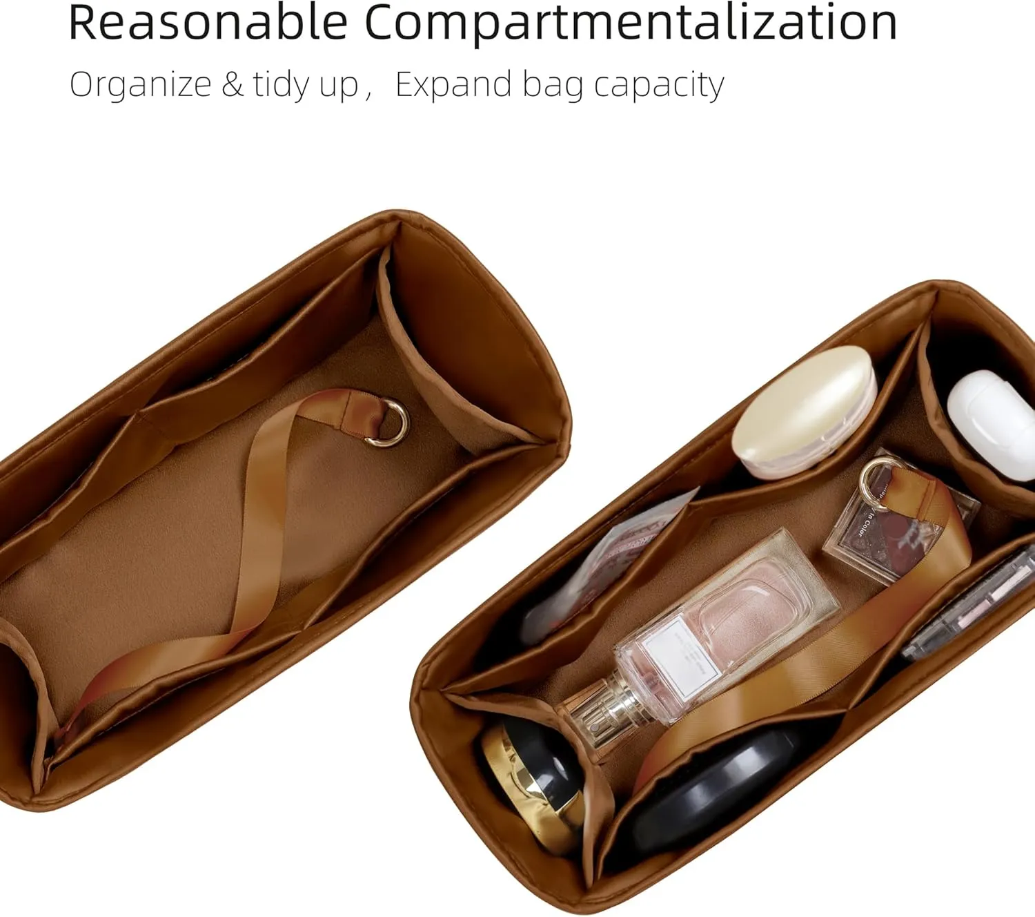 Silk Purse Organizer for Garden Party 26/30/36/49,Insert Bag in Bag,Luxury Handbag Tote Lining Bag Shapers（Gold,GP49）