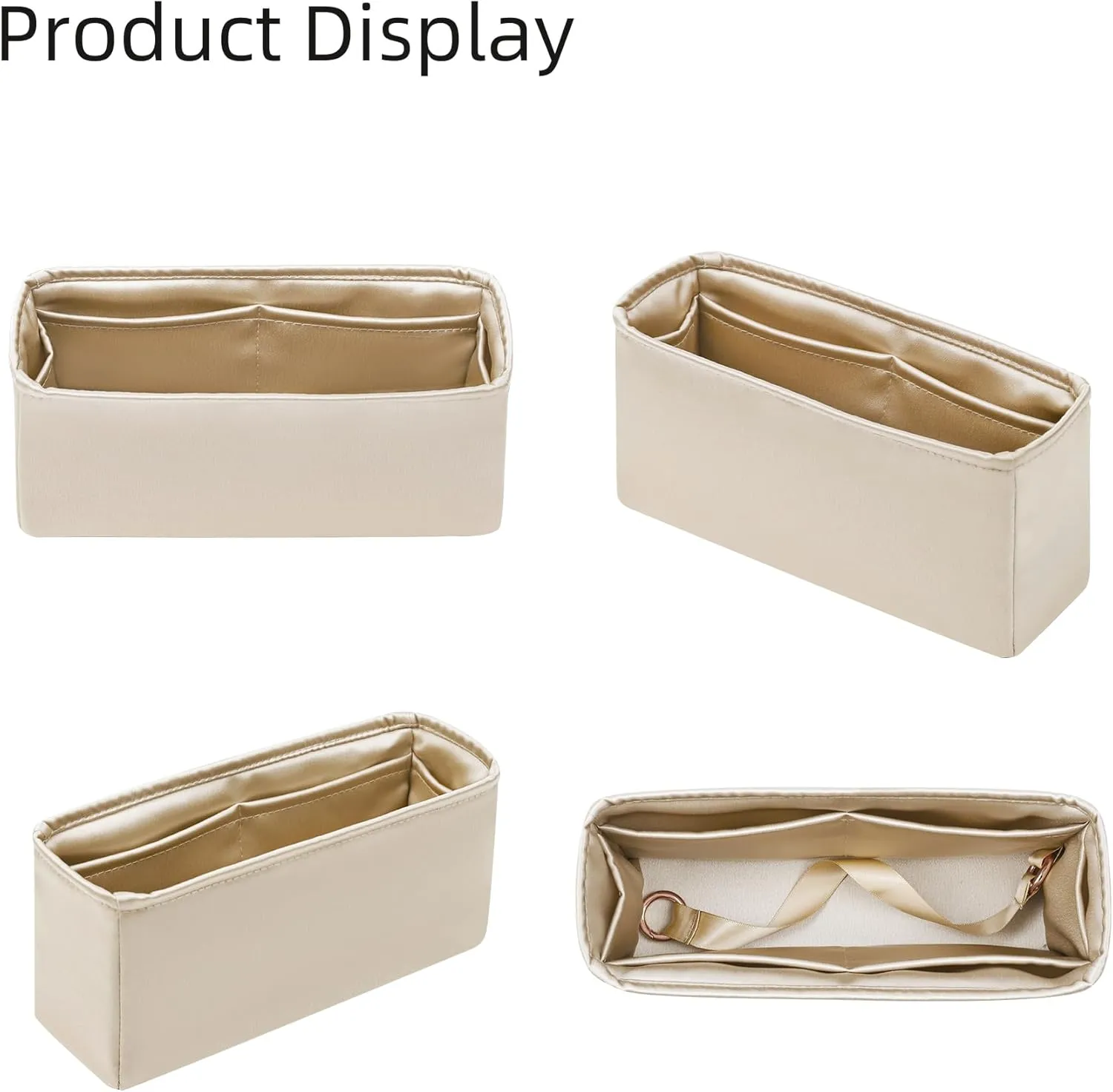 Silk Purse Organizer for Leboy Small/Medium/Large,Insert Bag in Bag,Luxury Handbag Tote Lining Bag Shapers(Leboy Small20,Champagne)