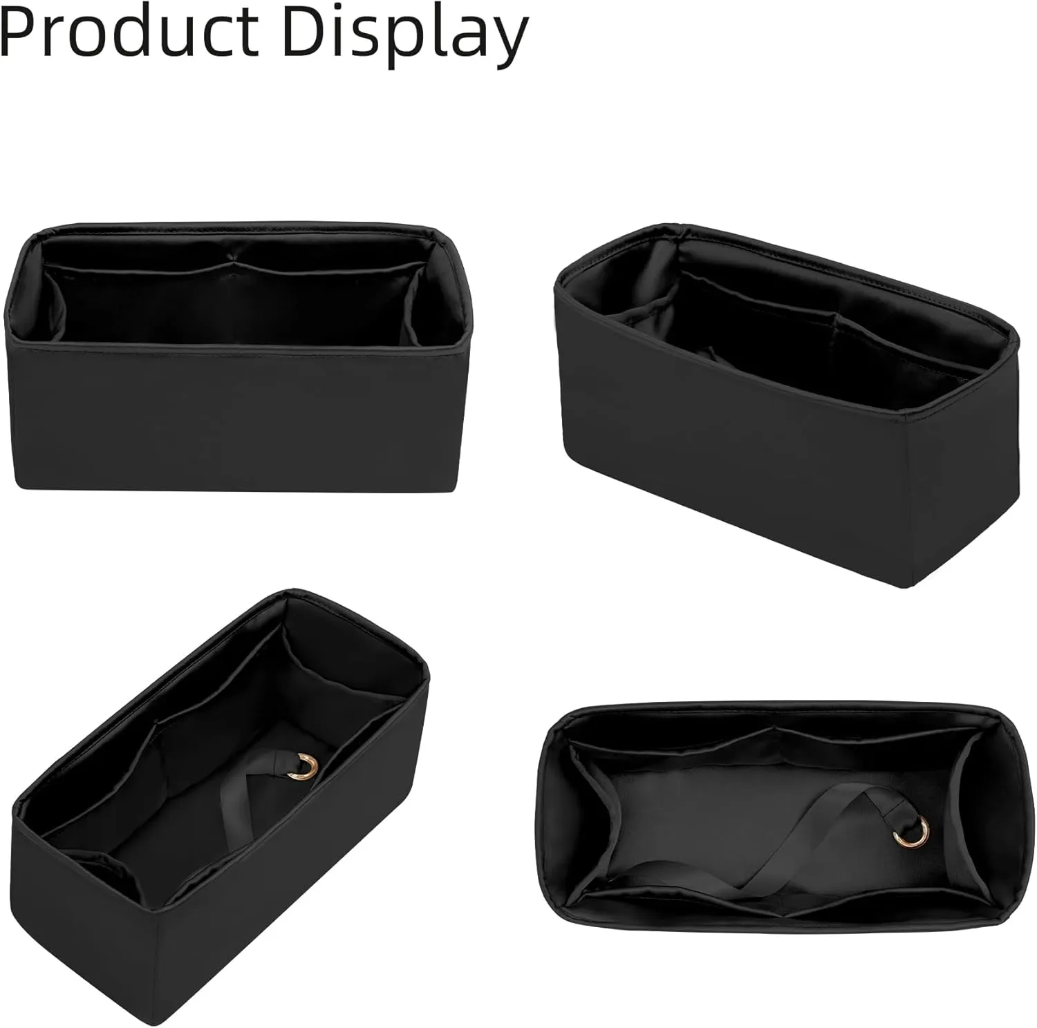 Silk Purse Organizer for Puzzle Mini/Small/Medium/Large,Insert Bag in Bag,Luxury Handbag Tote Lining Bag Shapers(Black,Small)