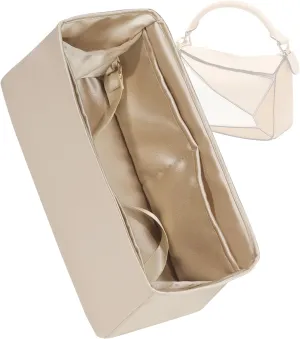 Silk Purse Organizer for Puzzle Mini/Small/Medium/Large,Insert in Bag,Luxury Handbag Tote Lining Bag Shapers(Champagne,Small)