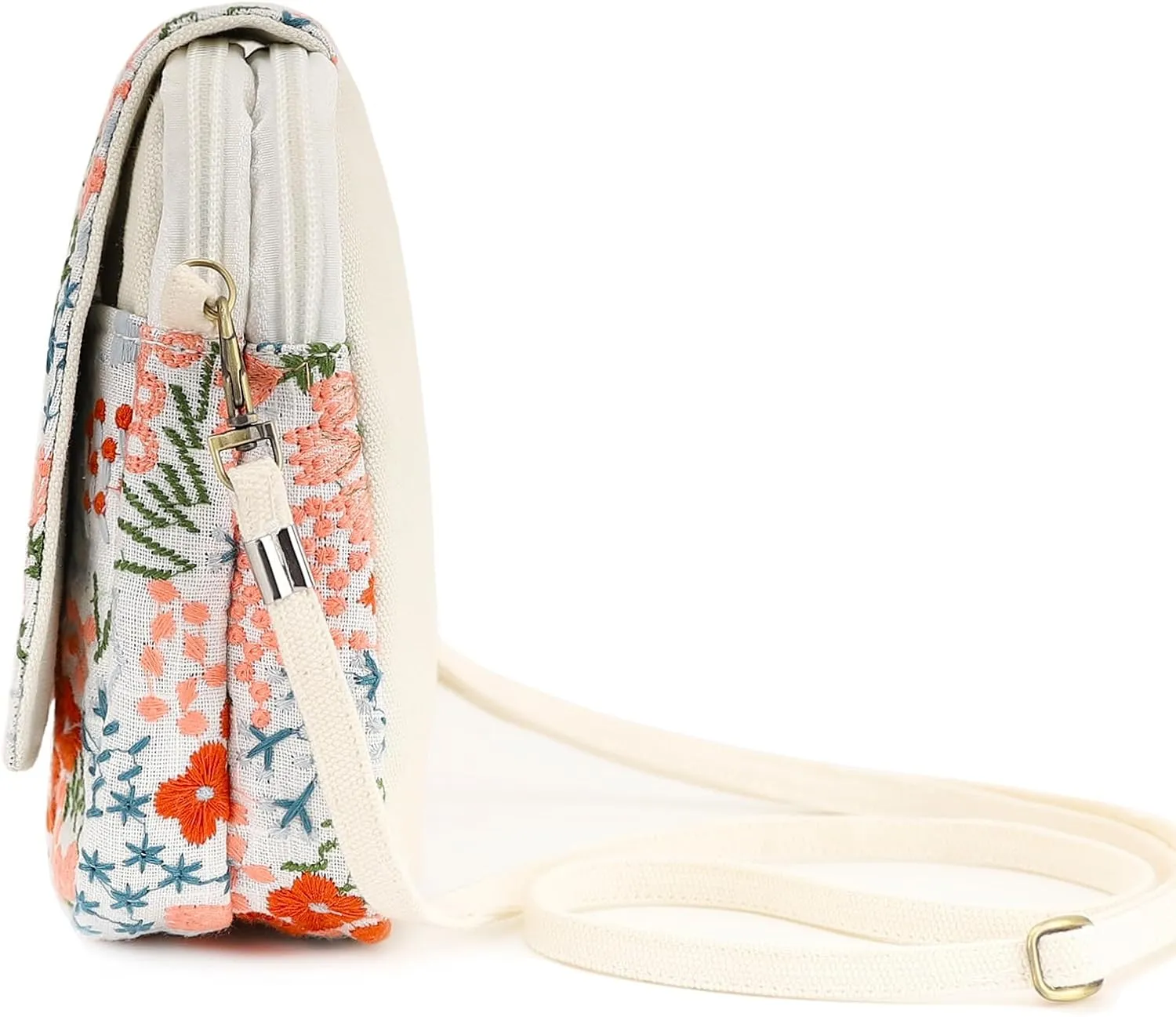 SILKAREA Embroidered Cute Mini Crossbody Bag for Women Small Handbags Wristlet Wallet Bag Cell-phone Pouch Coin Purse