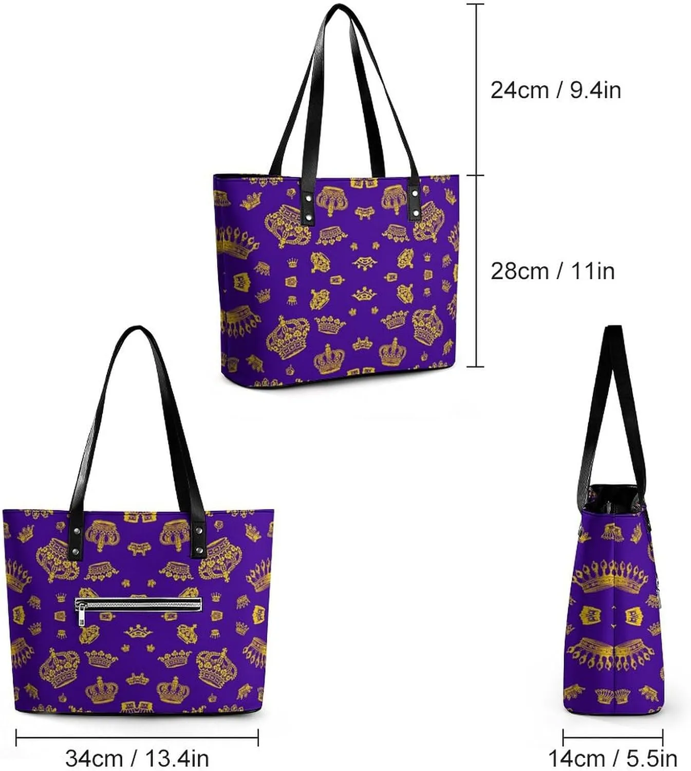 Skull Flowers Cherry Black And White Leather Handbag Smooth Wrinkle Resistant Lightweight And Convenient