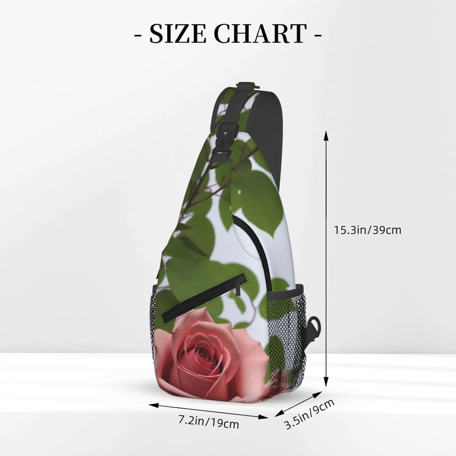 Skull With Flowers Sling Bag For Women Mencross Sling Bag Fashion Crossbody Shoulder Bag Chest Bag For Hiking Travel