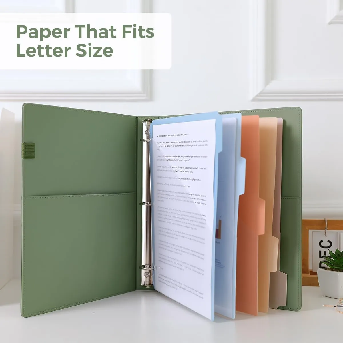 SKYDUE 3 Ring Binder with Clipboard,1 Inch Binder, 13.2" × 10.2" PU Clipboard Binder with Notepad & 5 Dividers with 5 Pockets, Labels, Clipboard Folder Great for School Office(Fit Letter Sized Paper)