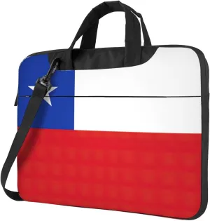 Slim Laptop Shoulder Bag Briefcase Notebook Handbag Computer Carrying Case Flag of Chile Print 15.6in