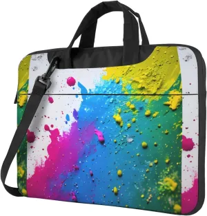 Slim Laptop Shoulder Bag Briefcase Notebook Handbag Computer Carrying Case Paint Splatter Backdrop Print 15.6in