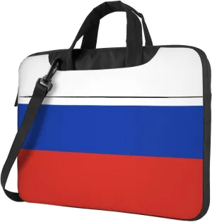 Slim Laptop Shoulder Bag Briefcase Notebook Handbag Computer Carrying Case Russian flag Print 15.6in