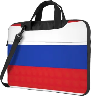 Slim Laptop Shoulder Bag Briefcase Notebook Handbag Computer Carrying Case Russian Flag Print 15.6in