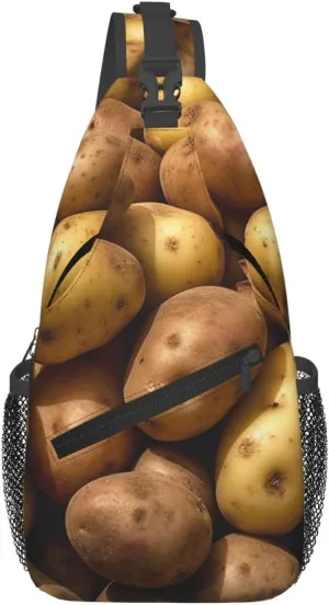 Sling Backpack Adjustable Crossbody Shoulder Bags Garden Potatoes Casual Chest Bag Hiking Daypack