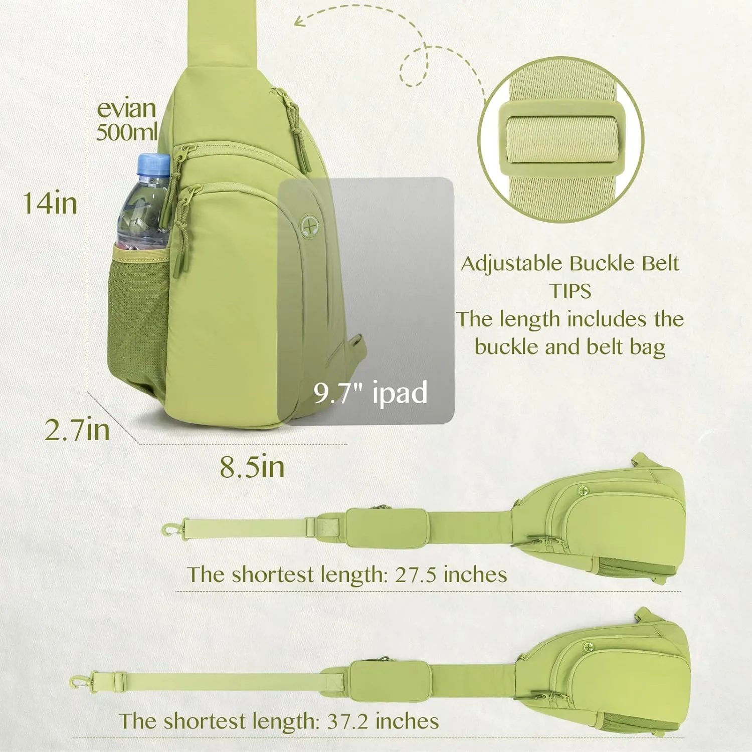Sling Bag Nylon Crossbody Purse Adjustable Strap Shoulder Anti Theft Crossbody Bags for Women Travel