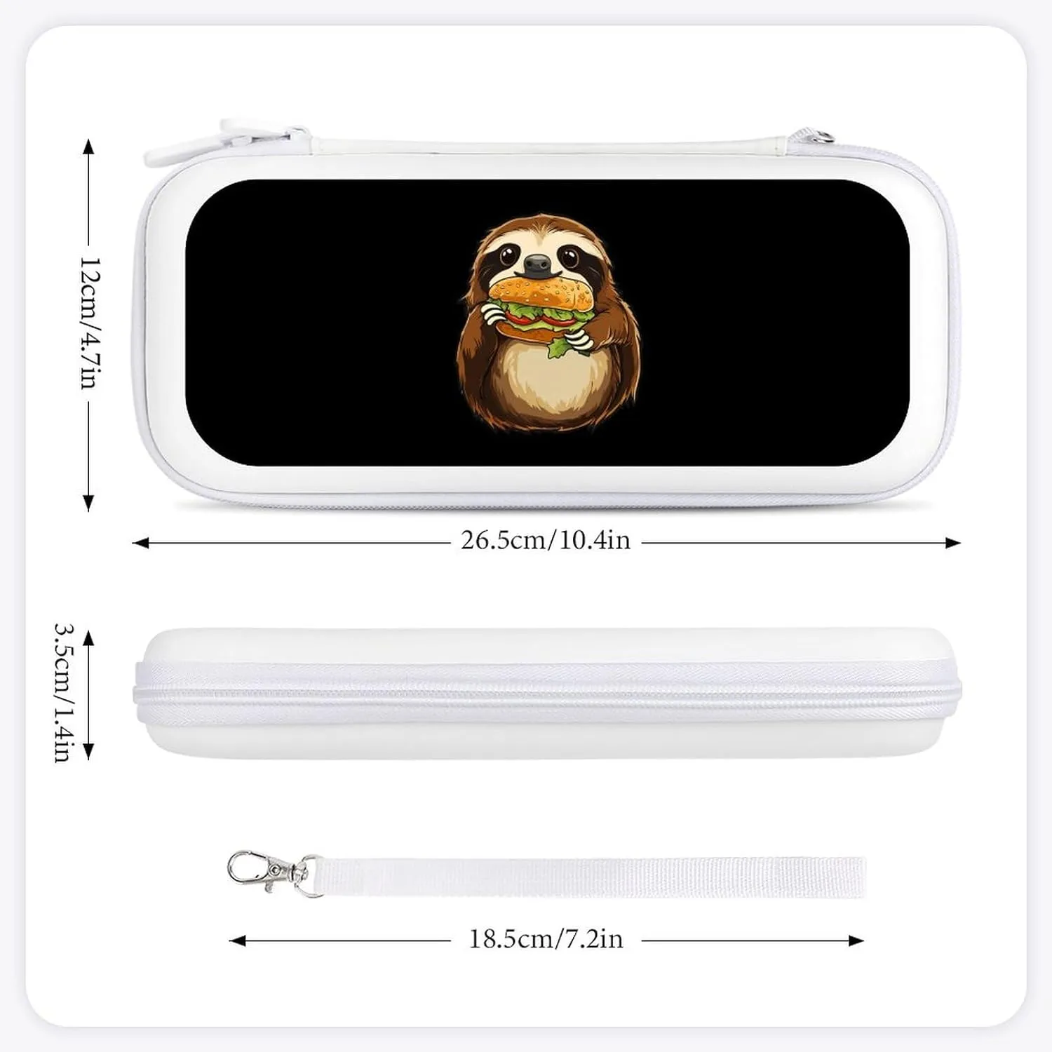 Sloth Eating A Sandwich Compatible with Switch Carrying Case Hard Travel Game Bag Pouch with 15 Games Accessories