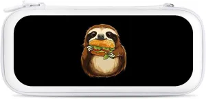 Sloth Eating A Sandwich Compatible with Switch Carrying Case Hard Travel Game Bag Pouch with 15 Games Accessories