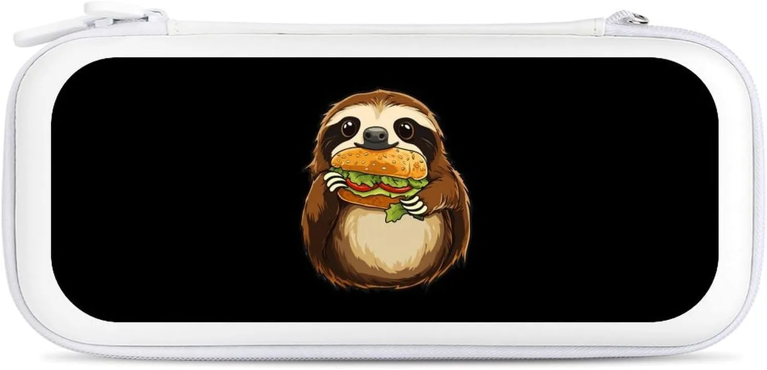 Sloth Eating A Sandwich Compatible with Switch Carrying Case Hard Travel Game Bag Pouch with 15 Games Accessories
