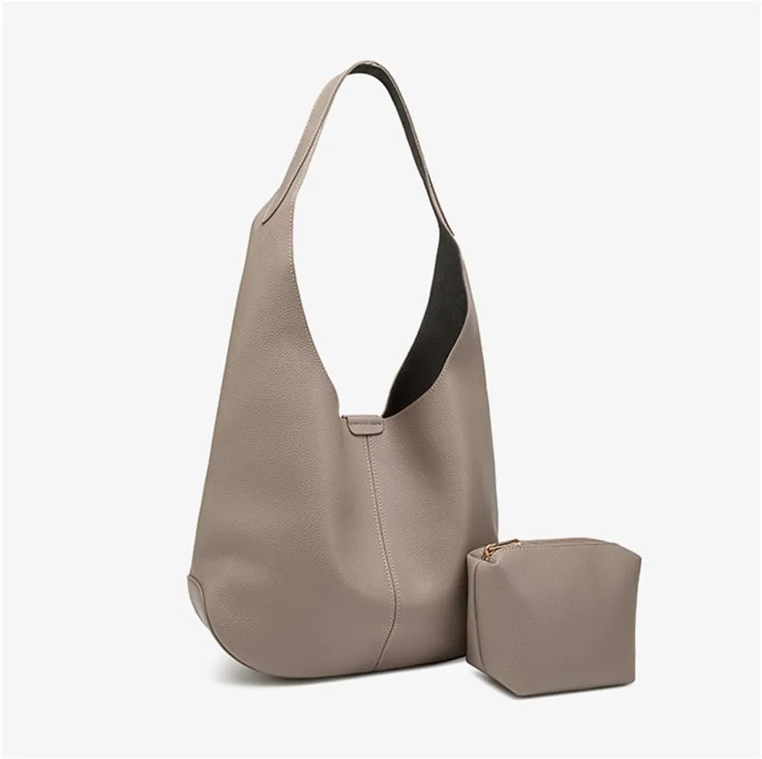 Slouchy Hobo Bags for Women Soft Faux Leather Tote Bag Crossbody Bag Shoulder Purses Handbags Foldable Large Capacity 2pcs