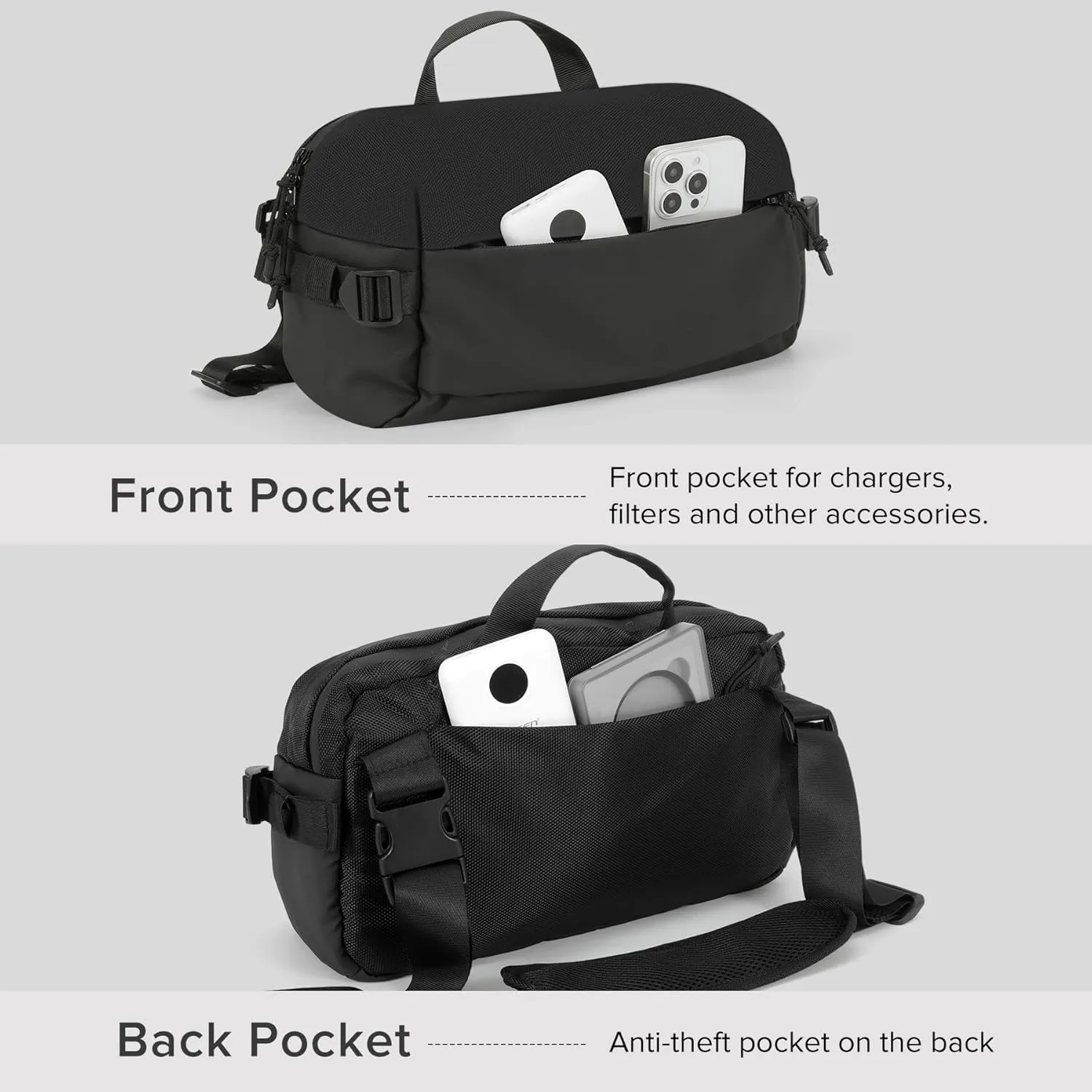 Small Camera Sling Bag for Travel Black – Waterproof Crossbody DSLR Bag with Rain Cover & Tripod Holder, Ultra Lightweight Design Fits Canon/Nikon/Sony Mirrorless Cameras