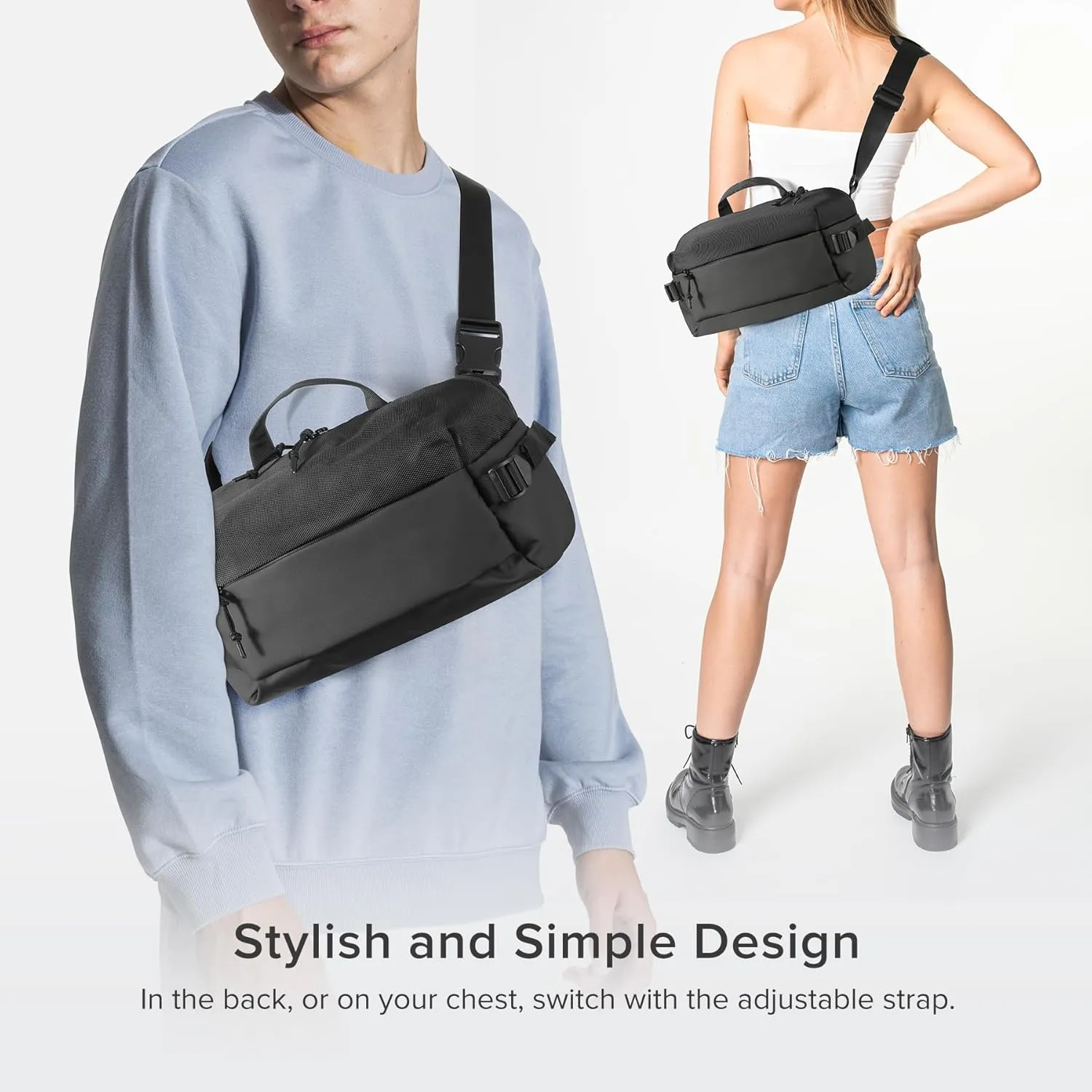 Small Camera Sling Bag for Travel Black – Waterproof Crossbody DSLR Bag with Rain Cover & Tripod Holder, Ultra Lightweight Design Fits Canon/Nikon/Sony Mirrorless Cameras