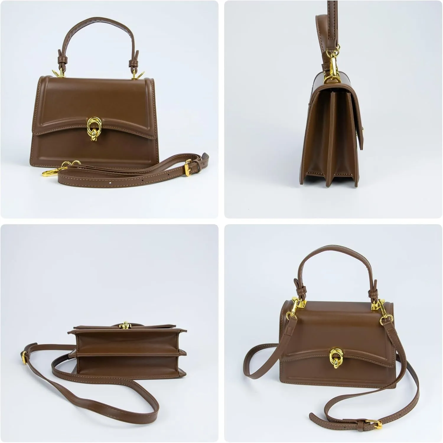 Small Crossbody Bags for Women Leather Satchel Shoulder Tote Bag Ladies Handbag Square Purses Adjustable Strap Everyday Bags