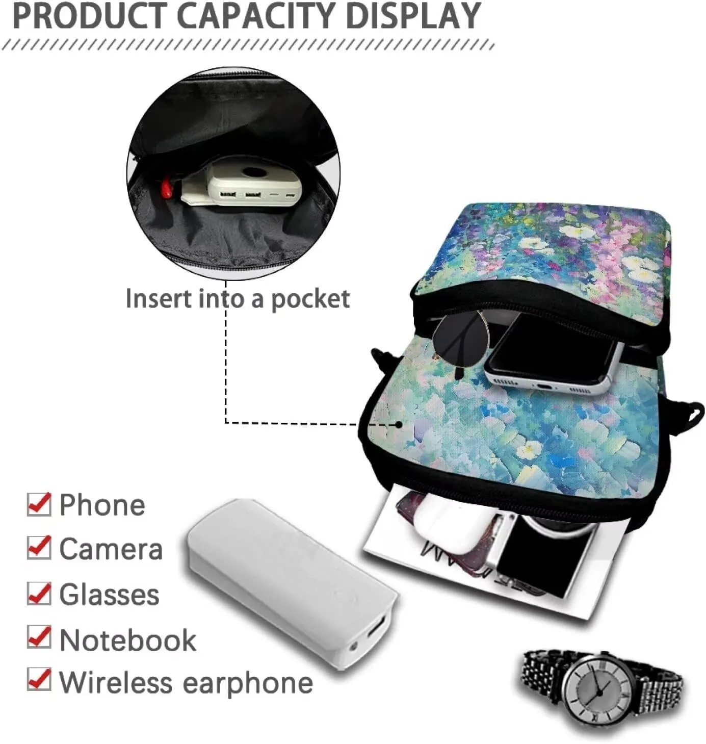 Small Crossbody Bags for Women Men Small Messenger Bag Purses Fanny Pack Wallet Bag Coin Purse Backpack Handbags