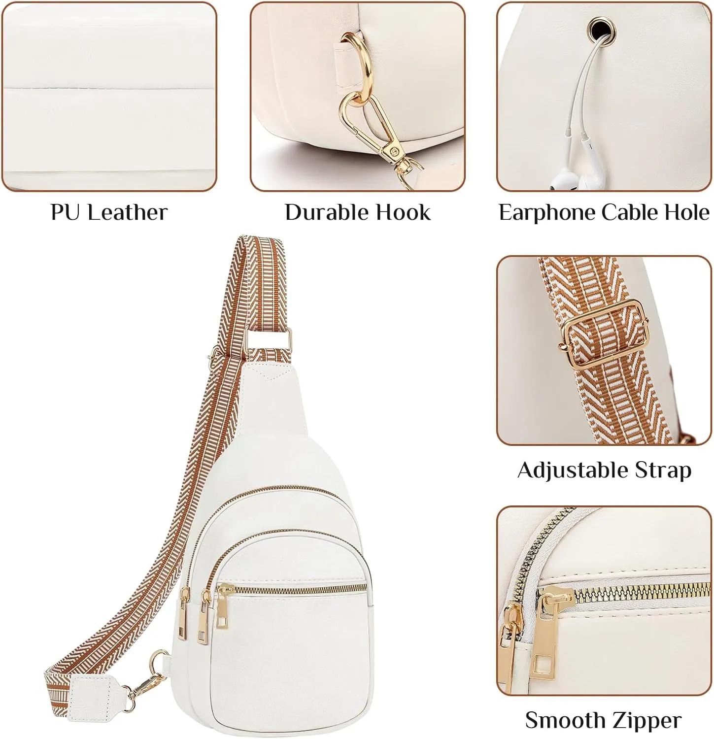 Small Leather Sling Bags for Women Fashion Crossbody Backpack Purse Sling Crossbody Bgas