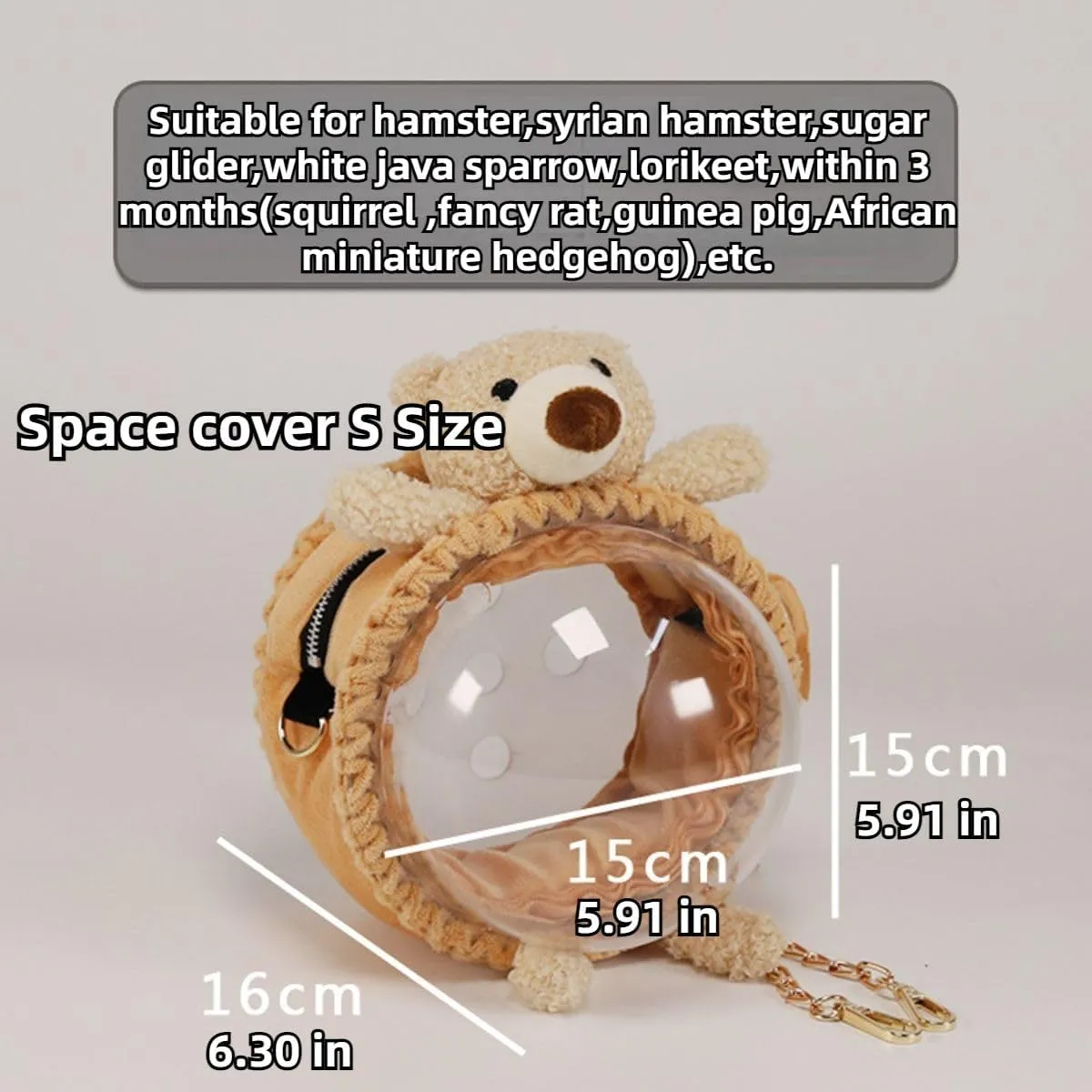 Small Pet Outdoor Pet Travel Bag Fashionable and Minimalist Waterproof Design Portable Lizard Outdoor Travel Bag Pet Backpack Backpack for Sugar Glide Hamster (B Style Rabbit,Small)