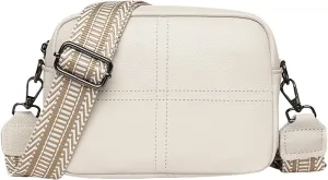 Small Square Bag Soft Crossbody Leather Bag Spring Model Female Shoulder Bags Camera Shoulder Bags (White, 20CM)