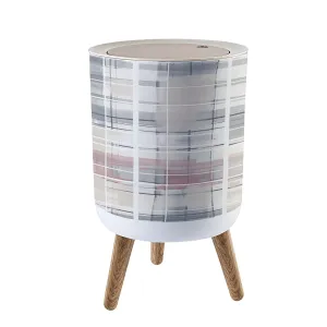 Small Trash Can with Lid trend seamless lines plaid washed texture seamless pattern Fall winter Garbage Bin Pet Proof Waste Basket for Kitchen Bathroom Office Bedroom Decorative 1.8 Gallon