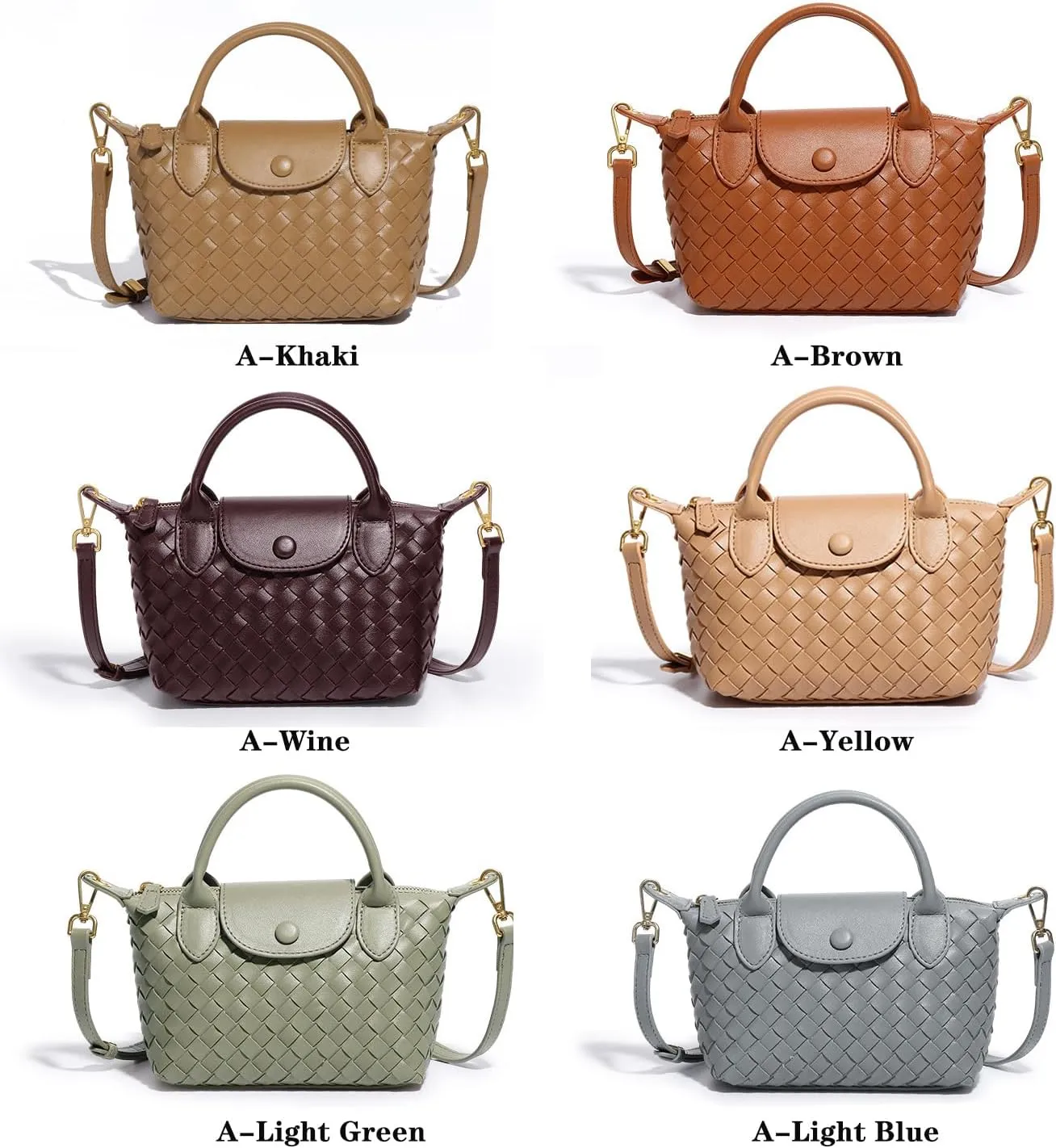 Small Woven Crossbody Bags Purse for Women Trendy Leather Dumpling Lightweight Mini Handbag