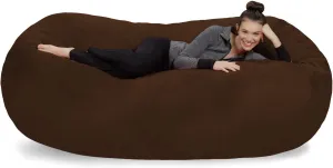 Sofa Sack Bean Bag Lounger - Plush Bean Bag Sofas with Super Soft Microsuede Cover - XL Memory Foam Stuffed Lounger Chairs for Kids, Adults, Couples - Jumbo Bean Bag Chair Furniture - Chocolate 7.5'