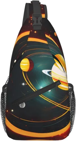 Solar System Jupiter Saturn Print Sling Bag For Women Men Fashion One Shoulder Crossbody Bag Travel Fanny Pack Cross Body Bags