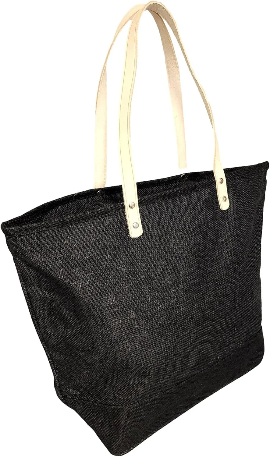 SONA G DESIGNS Women's Personalized Tote Bag, Eco Friendly Jute 18 inch Wide with Zipper Top