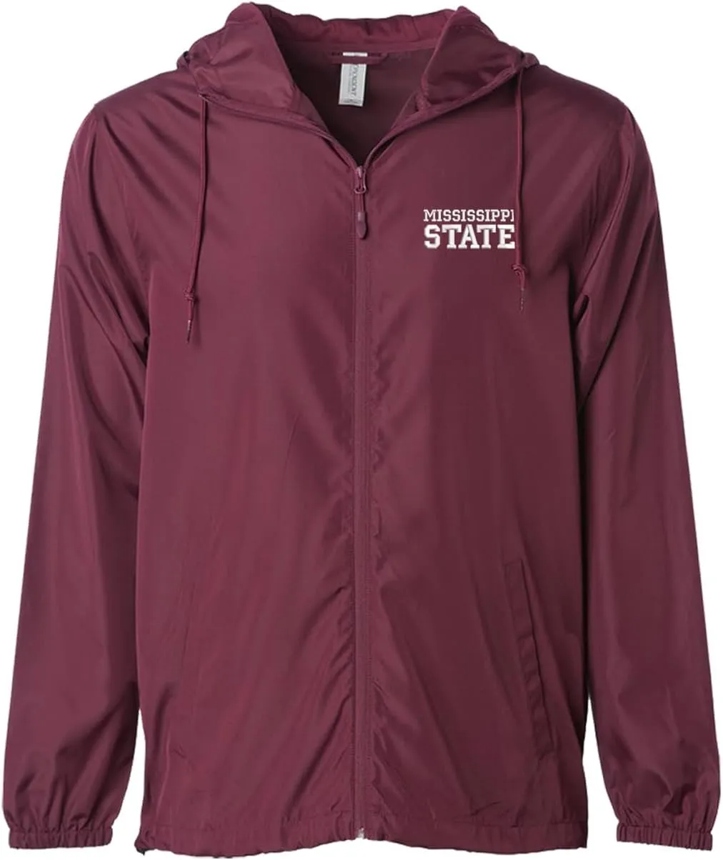 Sorority Letters Shop Mississippi State University Lightweight Windbreaker Jacket embroidered with MISSISSIPPI STATE