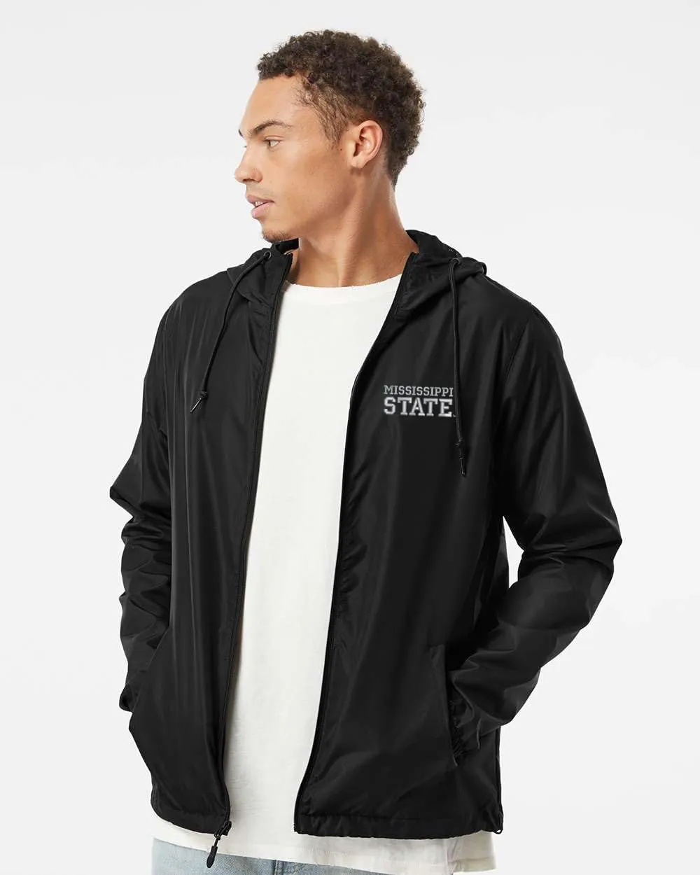 Sorority Letters Shop Mississippi State University Lightweight Windbreaker Jacket embroidered with MISSISSIPPI STATE