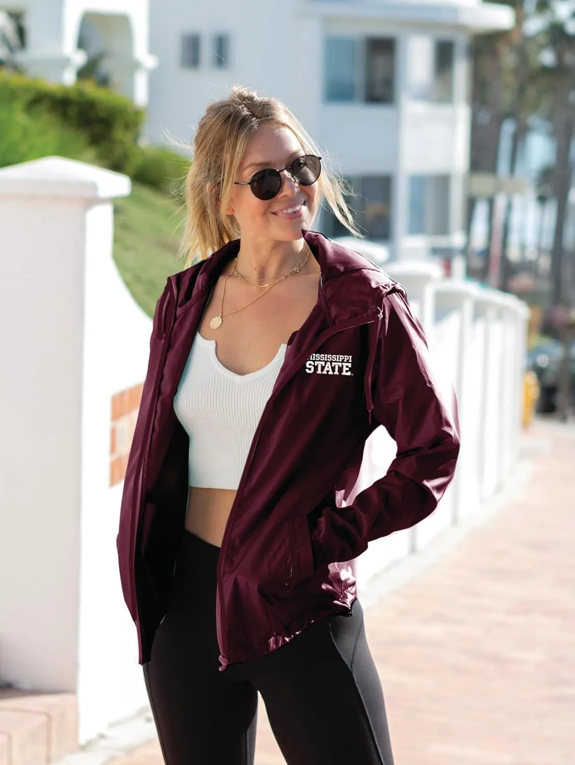 Sorority Letters Shop Mississippi State University Lightweight Windbreaker Jacket embroidered with MISSISSIPPI STATE