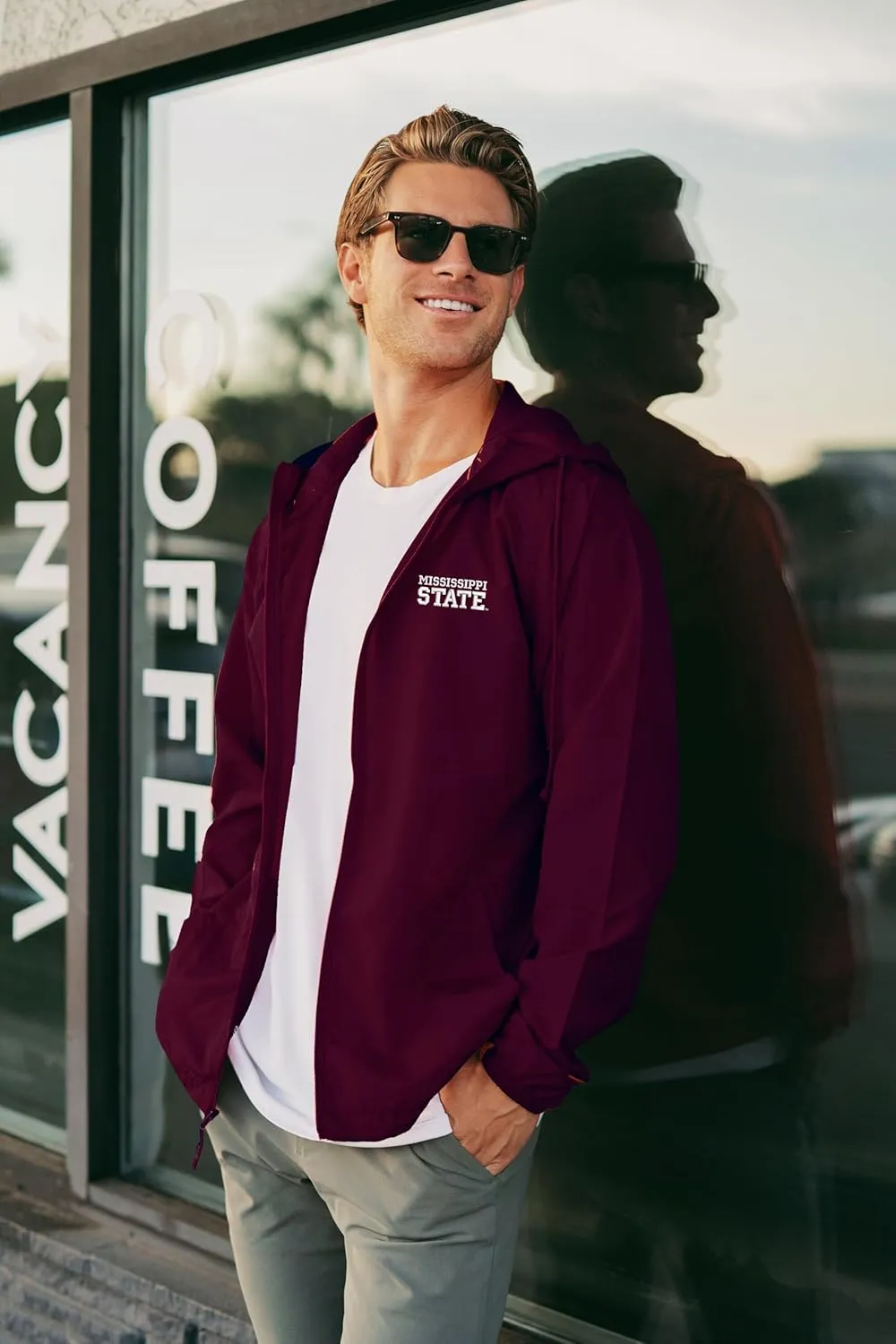 Sorority Letters Shop Mississippi State University Lightweight Windbreaker Jacket embroidered with MISSISSIPPI STATE