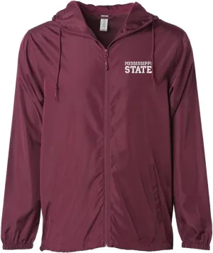 Sorority Letters Shop Mississippi State University Lightweight Windbreaker Jacket embroidered with MISSISSIPPI STATE
