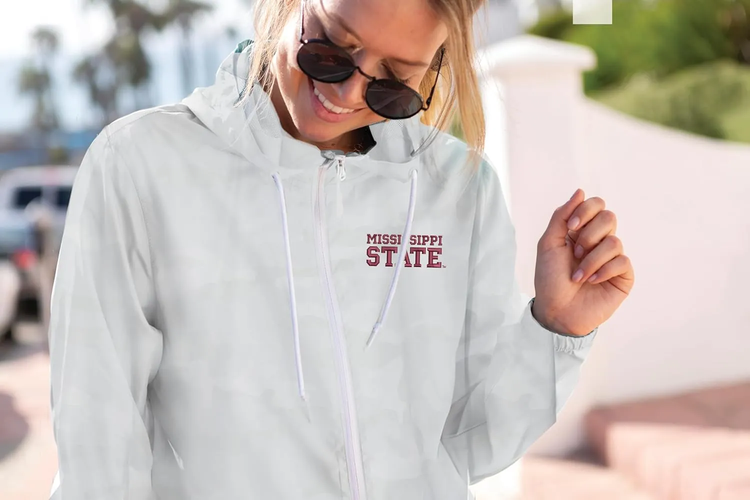 Sorority Letters Shop Mississippi State University Lightweight Windbreaker Jacket embroidered with MISSISSIPPI STATE