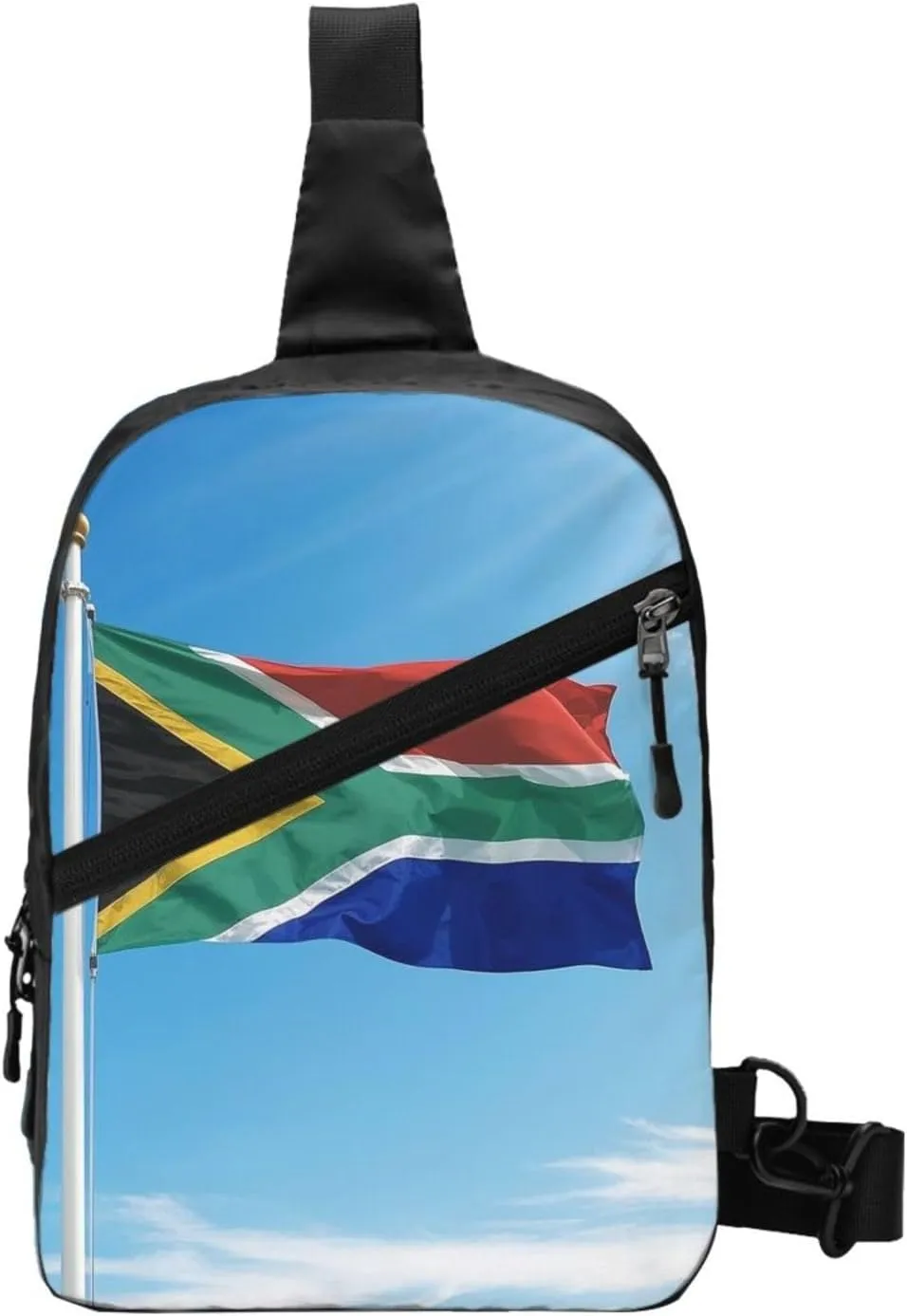 South Africa flag Printed men's and women's foldable crossbody bags, sports crossbody bags, perfect fashion combination