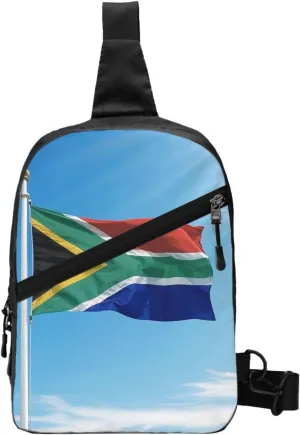 South Africa flag Printed men's and women's foldable crossbody bags, sports crossbody bags, perfect fashion combination