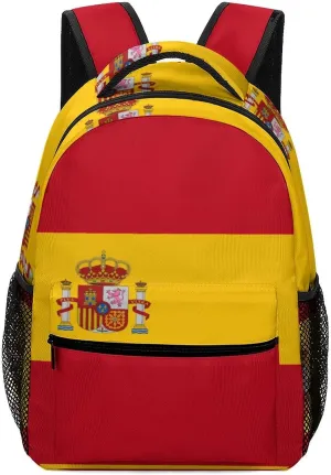Spain Flag Unisex Small Backpack Lightweight Shoulder Bag Travel Daypack