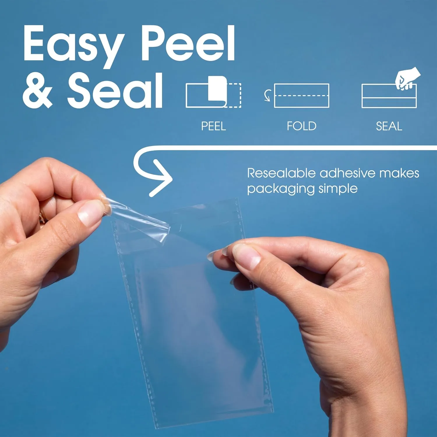 Spartan Industrial - 11" X 14" (200 Count) Crystal Clear Resealable Cello Poly Bags for Packaging, Clothing & T Shirts - Self Seal & Reinforced