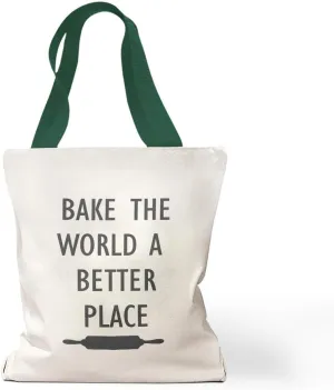 Speedy Pros Canvas Tote Bag for Women Bake The World A Better Place Baking Bakery Beach Bags for Women
