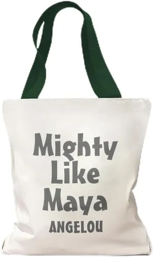 Speedy Pros Canvas Tote Bag for Women Mighty like Maya Angelou Inspiration Beach Bags for Women