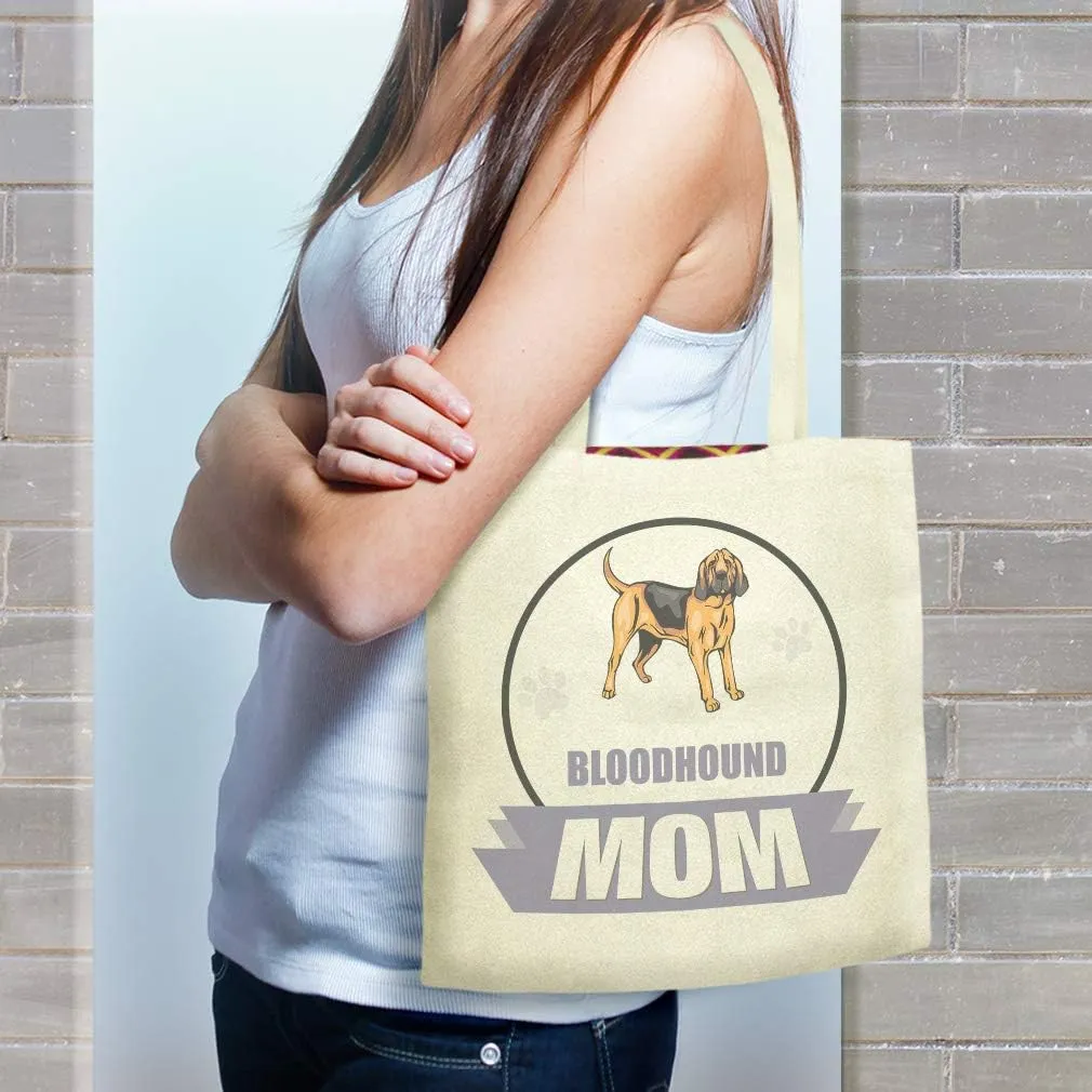 Speedy Pros Canvas Tote Bag for Women Mom Bloodhound Dog Beach Bags for Women