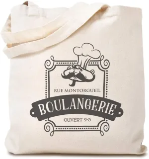 Speedy Pros Canvas Tote Bag for Women Rue Montorgueil Boulangerie Ouvert 9-3 Paris France French
